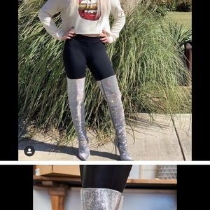 Steve Madden Sky Scraper Over-the-Knee Rhinestone Boots- size 6